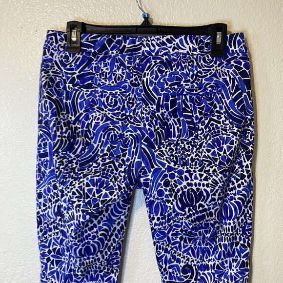 Lilly Pulitzer Kelly Skinny Ankle Blue Stretch Pockets Low Rise Size 4 - Picture 5 of 10